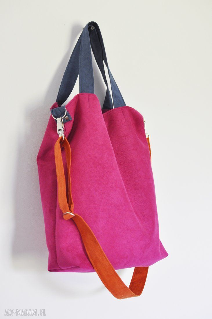 Torba hobo XL - fuksja, kobalt, pomarańcz