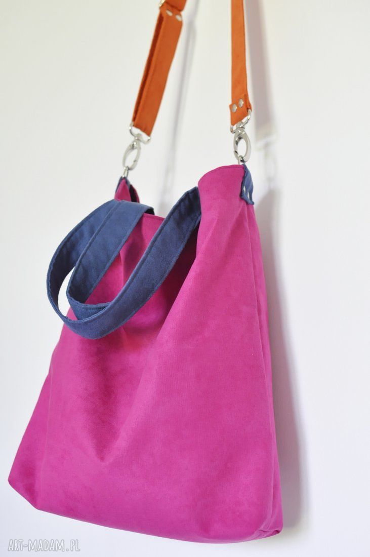 Torba hobo XL - fuksja, kobalt, pomarańcz