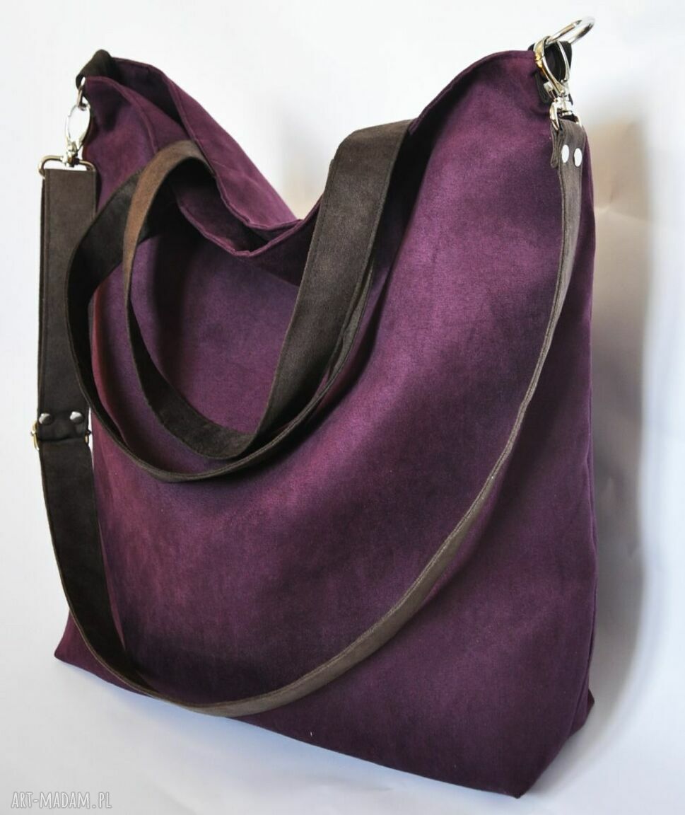 Torba hobo XXL - oberżyna, brąz