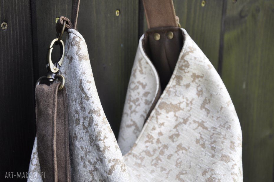Torba hobo XXL - print korek, na ramię (handmade, A4+)