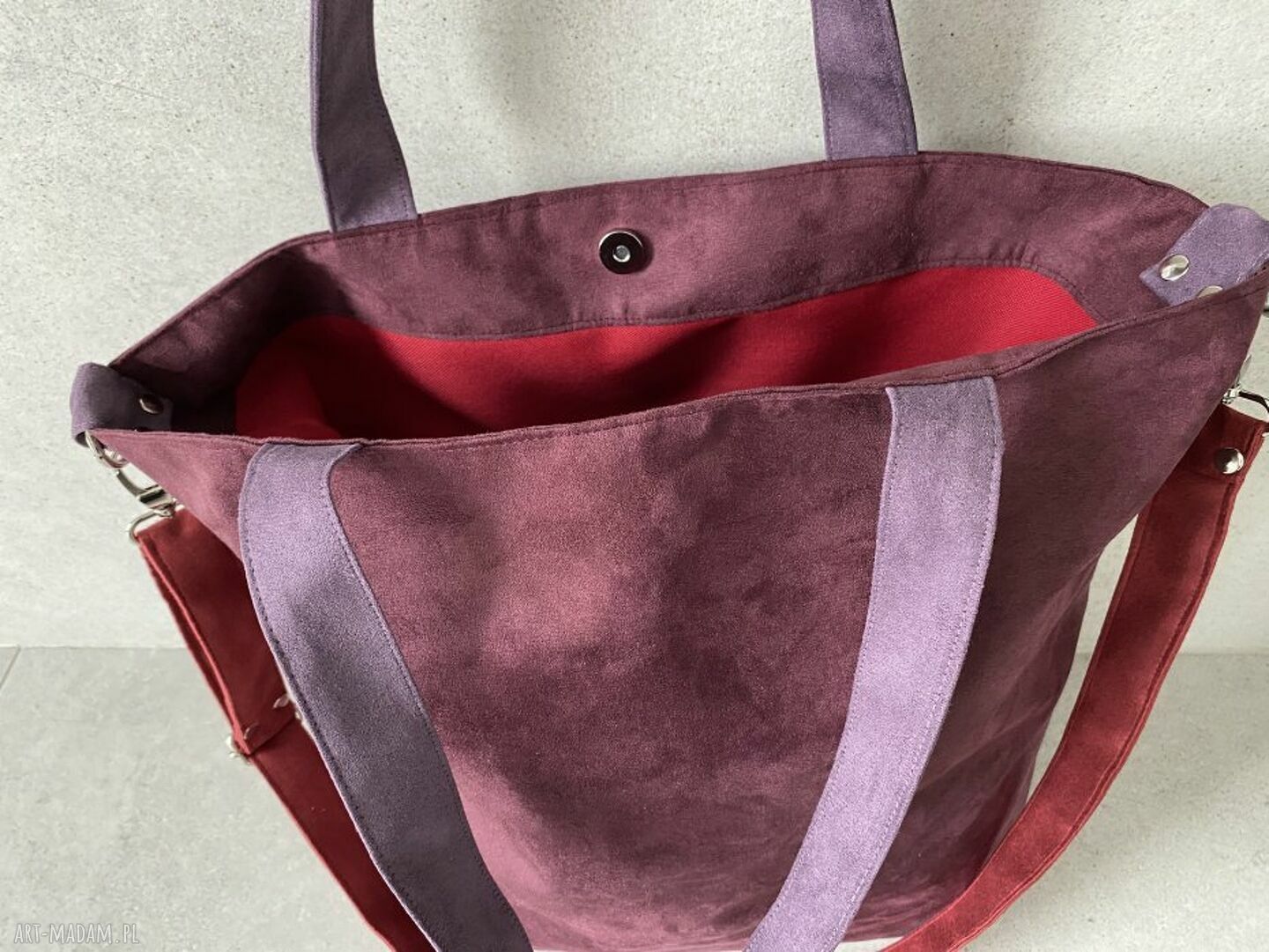 Torba hobo XXL - oberżyna, bordo, wrzos