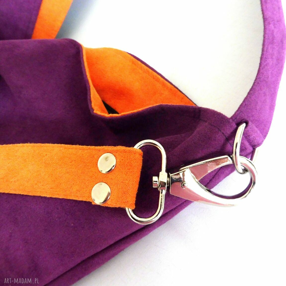 Torba Hobo zamszowa Fioletowa