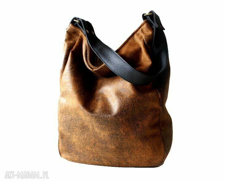 Iks nubuk starzony kakao vegan torebka torba hobo boho zgrabna