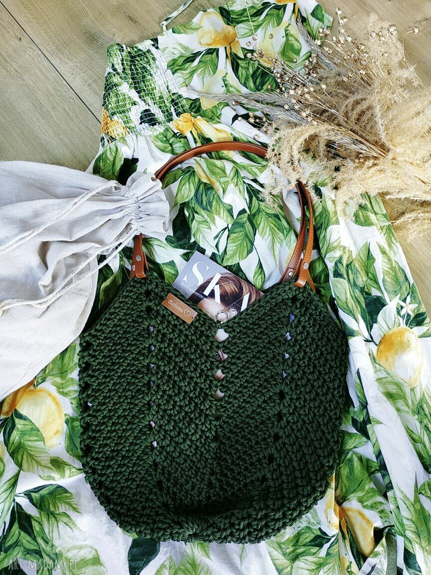 Torba jesienna Tulip Bag z sznurka poliestrowego Khaki na ramię