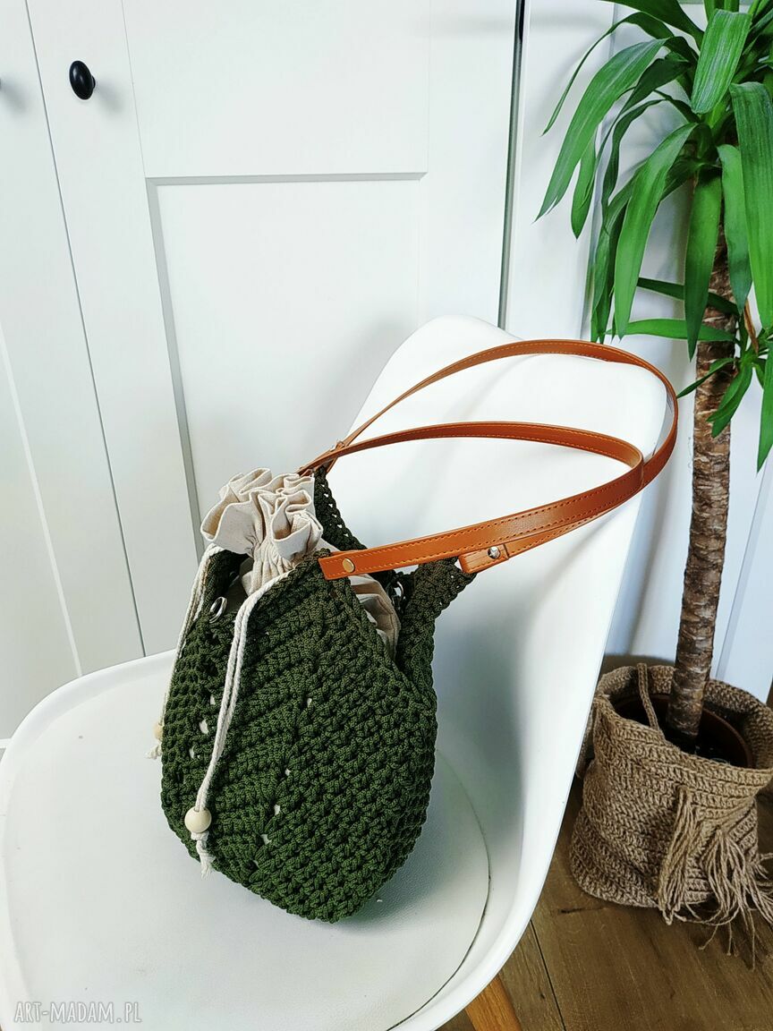 Torba jesienna Tulip Bag z sznurka poliestrowego Khaki na ramię