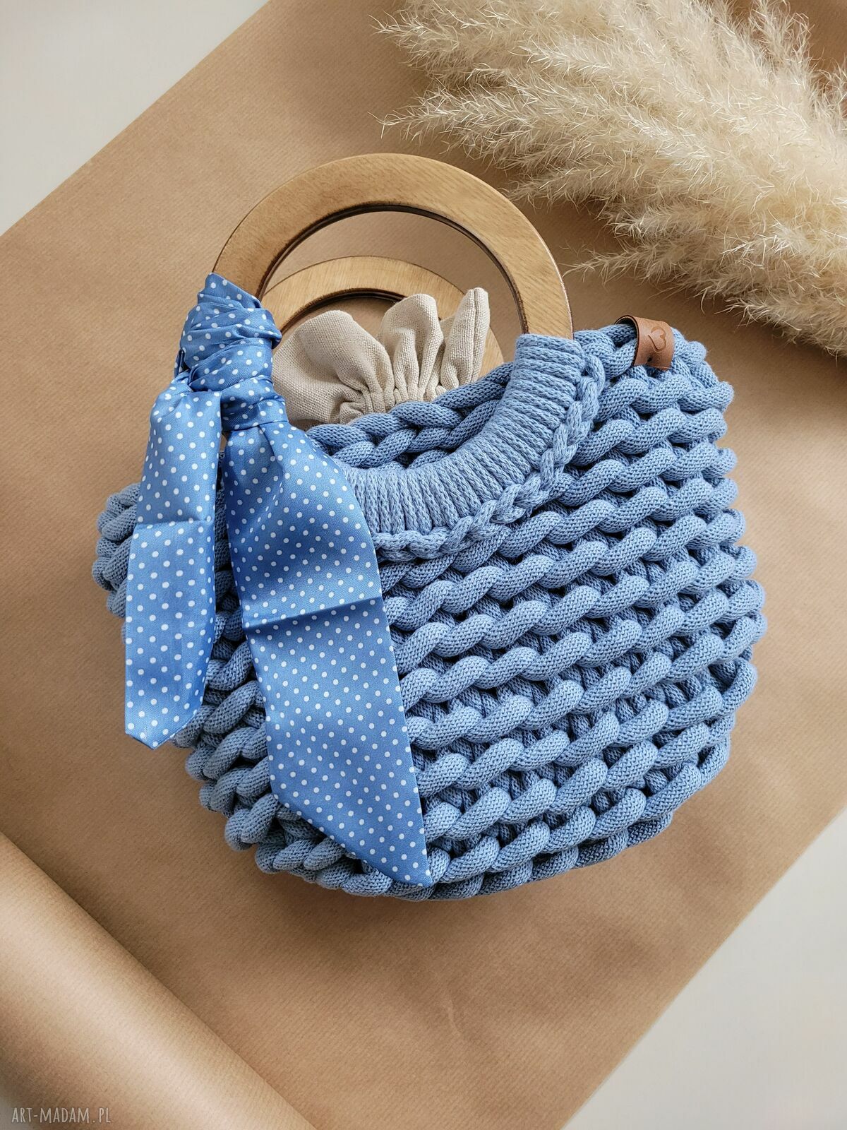 Torba-kosz Boho Wave Bag - szydełkowana torebka do ręki