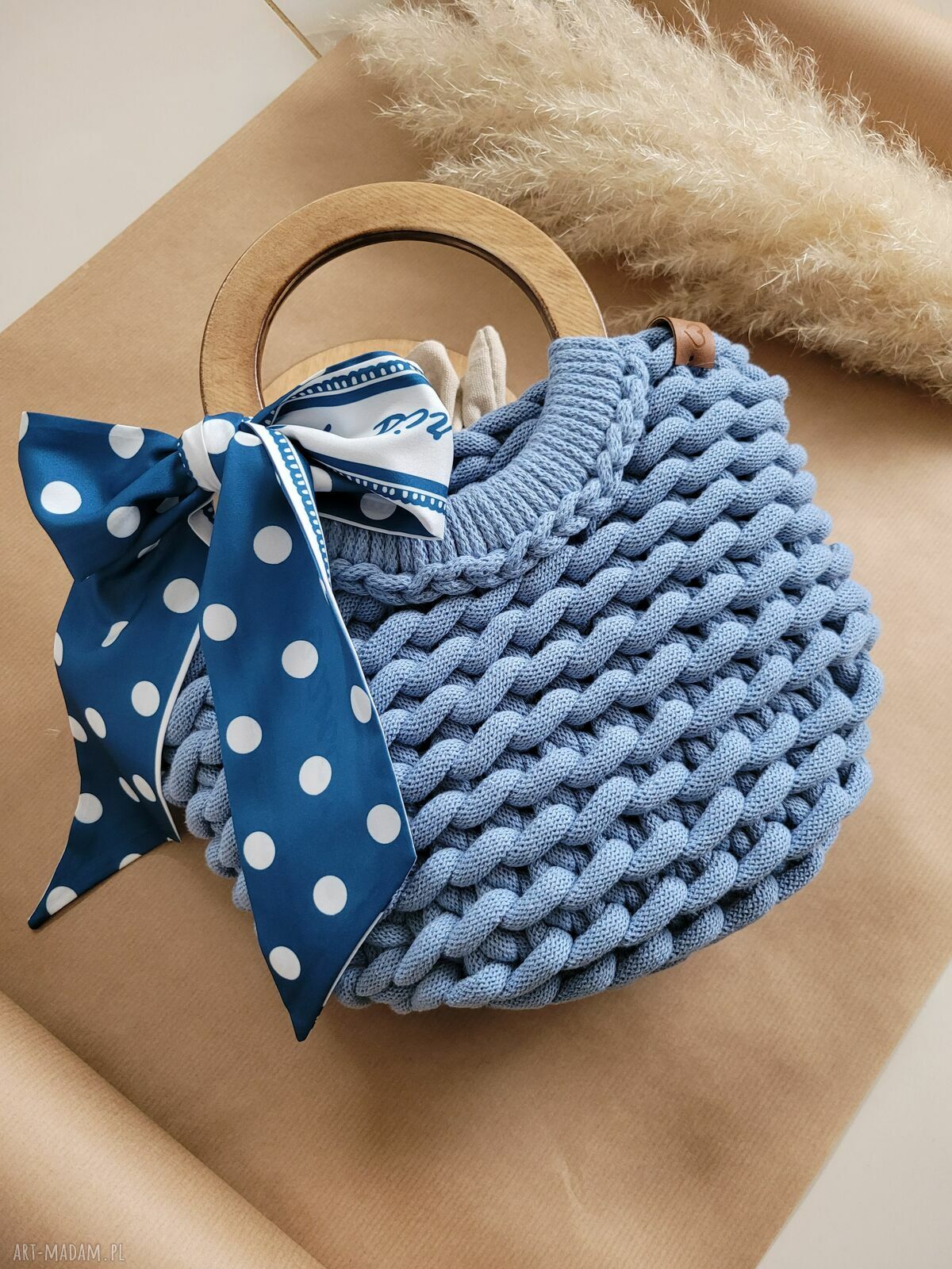 Torba-kosz Boho Wave Bag - szydełkowana torebka do ręki