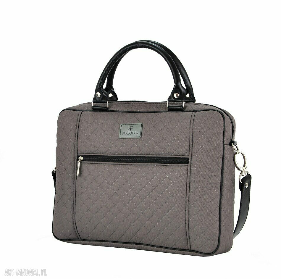 Pikowana torba na laptopa Farbotka - max 15,6" w kolorze choco