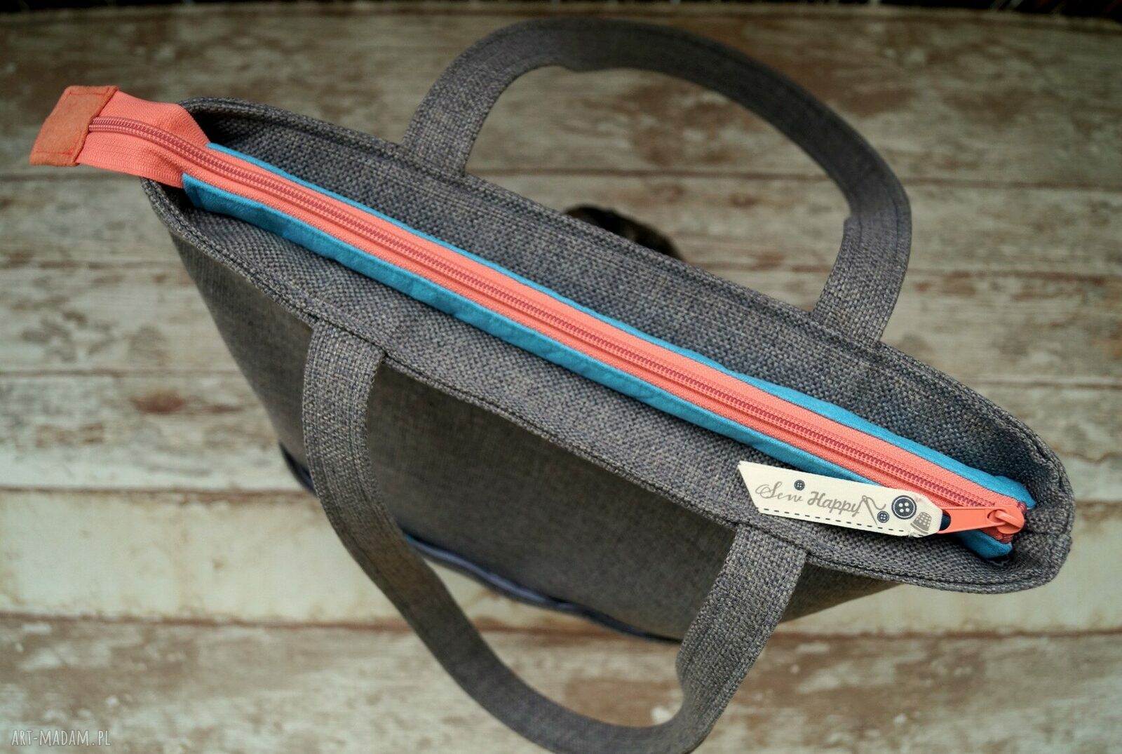Torba na ramię hobo „Ptaszki” - handmade z Alcantarą