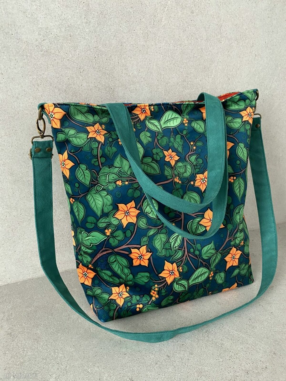Torba na ramię XXL z botanicznym printem
