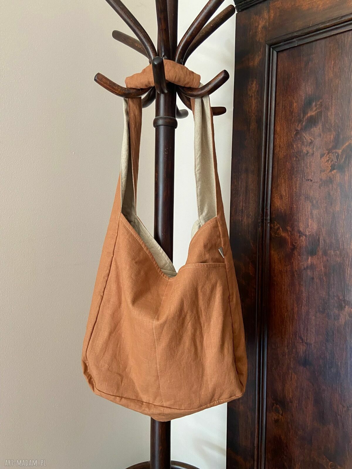 Torba lniana dwustronna 100% naturalny len 49x38 cm