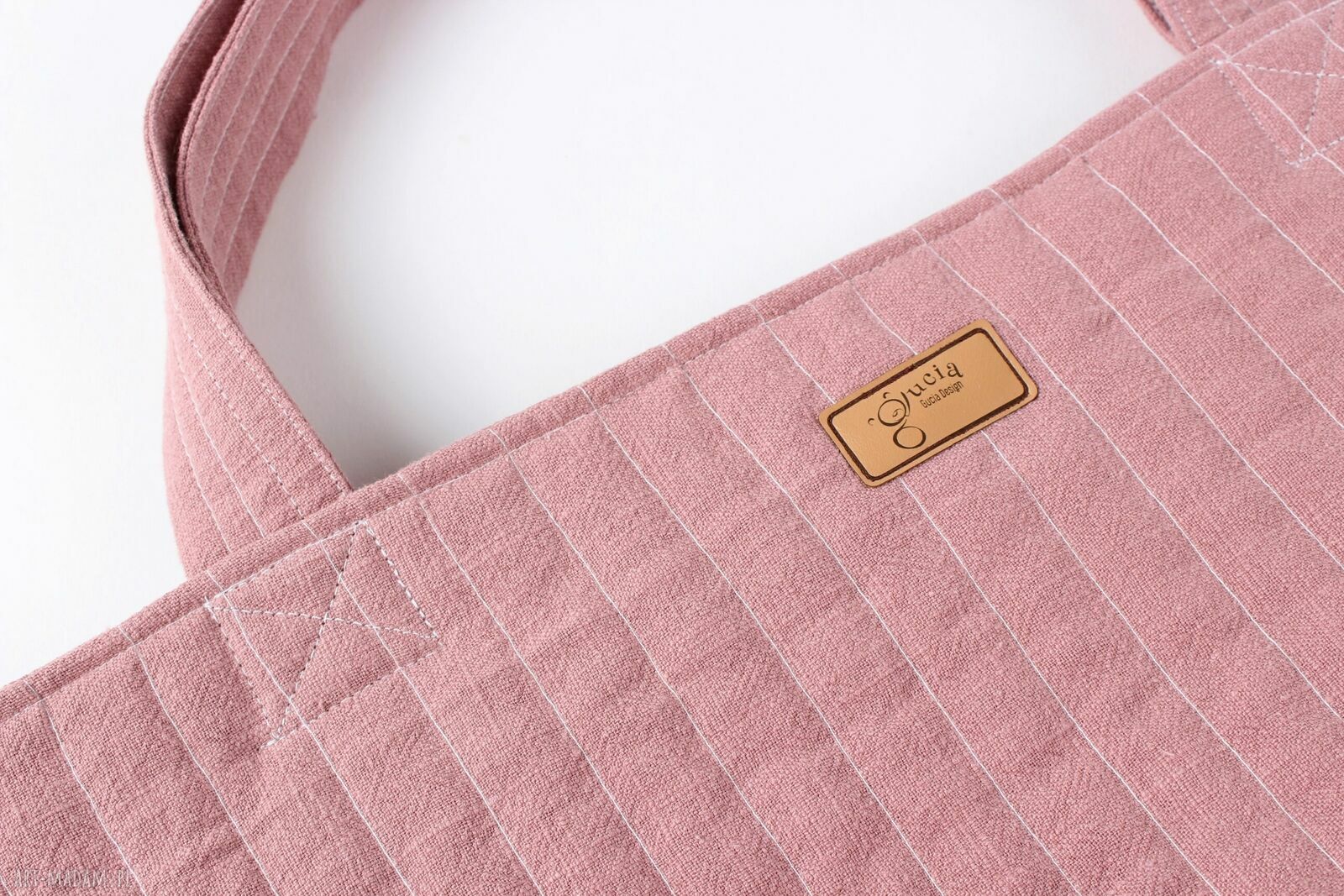 Torba lniana Everyday na ramię w brudnym różu - shopperka 100% len