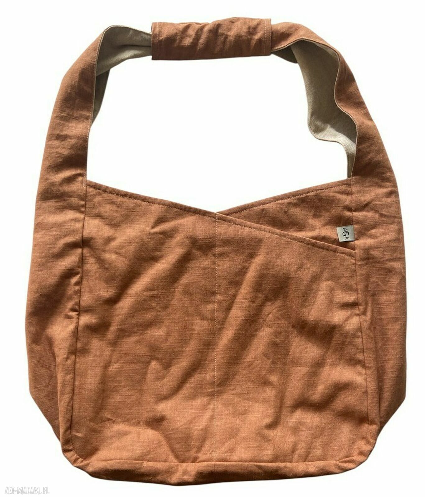 Torba lniana dwustronna 100% naturalny len 49x38 cm