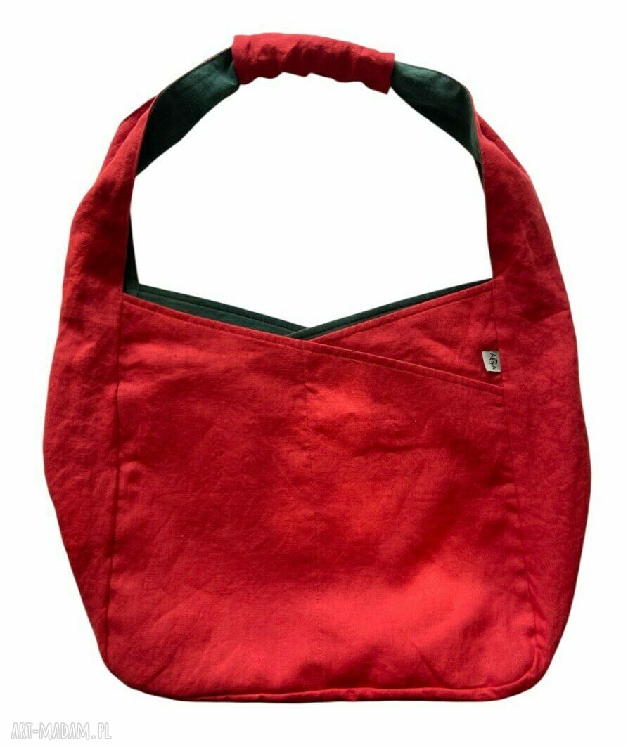 Torba lniana dwustronna 49x38 cm - 100% len, na ramię (shoperka)