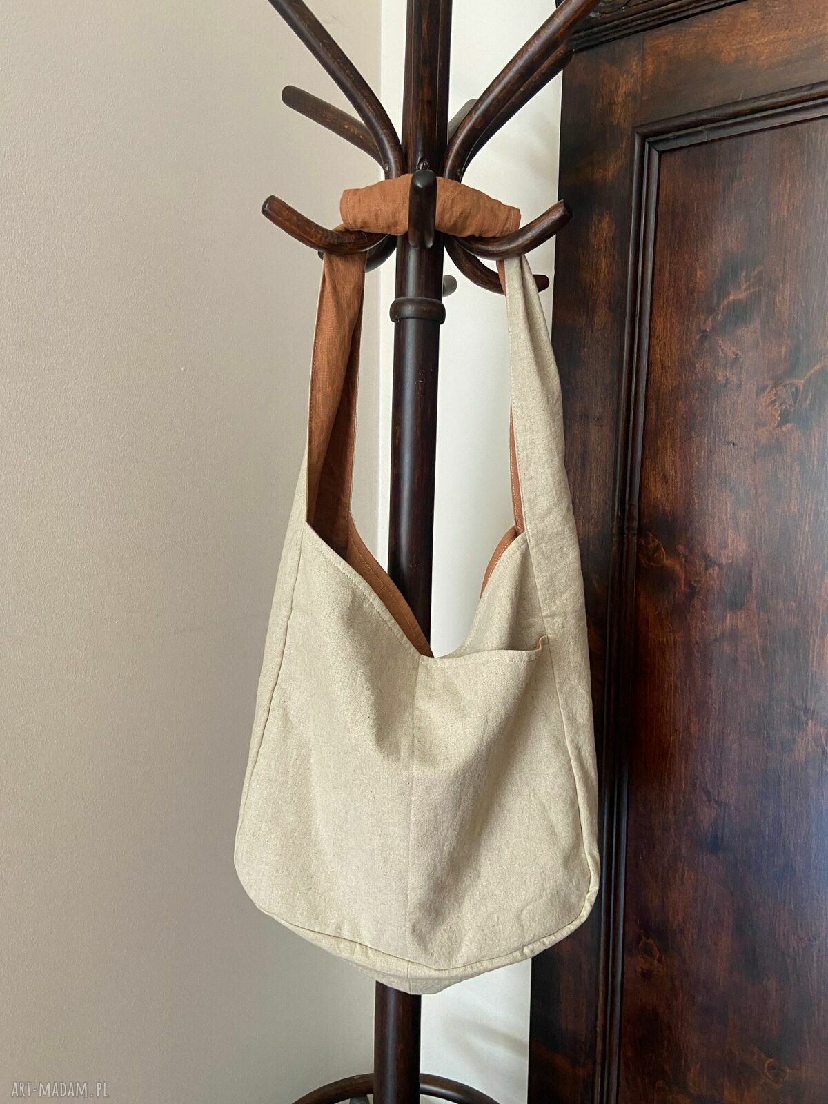 Torba lniana dwustronna 100% naturalny len 49x38 cm