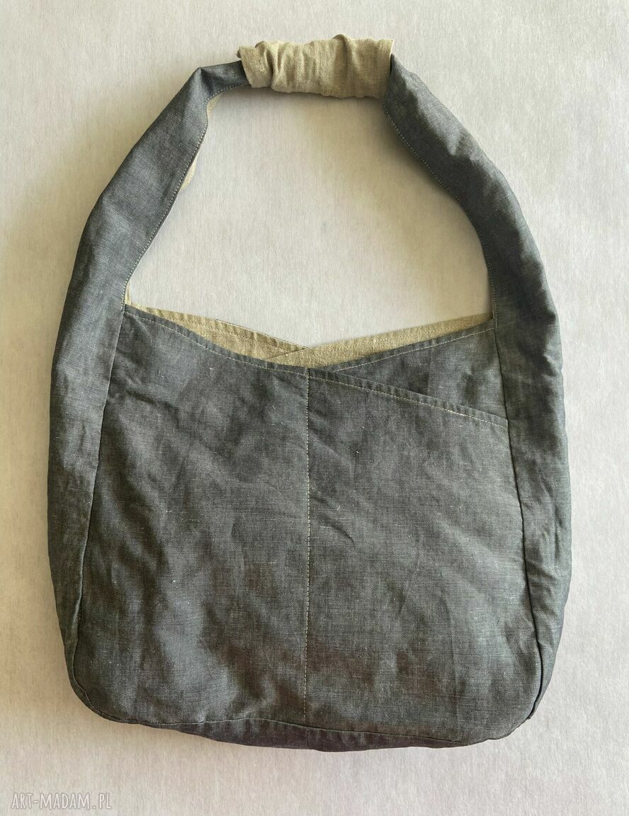 Torba lniana dwustronna 100% naturalny len 49x38 cm