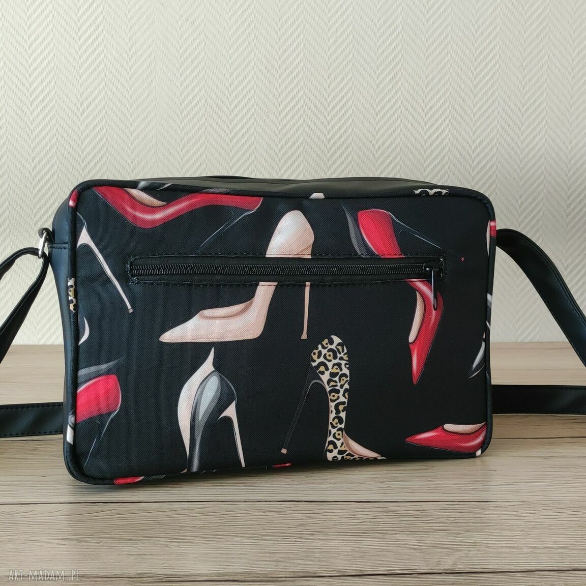 Torba miejska na ramię - czarna i monstery