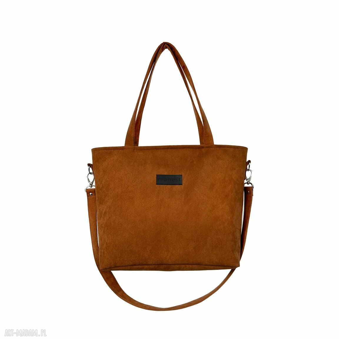 Torba Minimal Ginger M na zamek - ruda brązowa na ramię