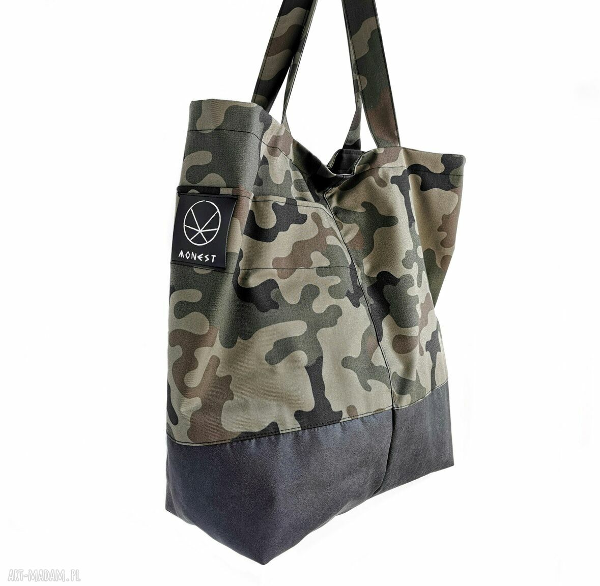 Pojemna torba moro shopper na zamek - praktyczna na ramię Monest atelier