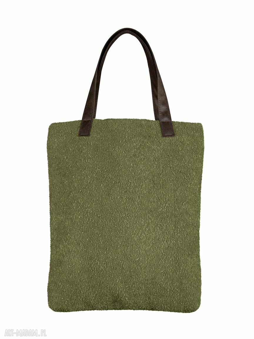 Torba na ramię Mr. M Boucle Oliwka - uszy ze skóry naturalnej