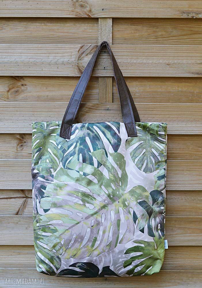 Torba na ramię Monstera Rosa - uszy z naturalnej skóry