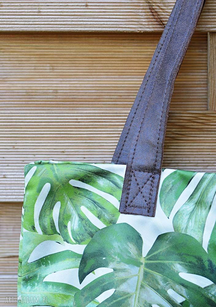 Torba Mr M Monstera Green na ramię z uchami ze skóry naturalnej