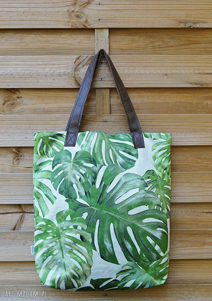 Torba Mr M Monstera Green na ramię z uchami ze skóry naturalnej