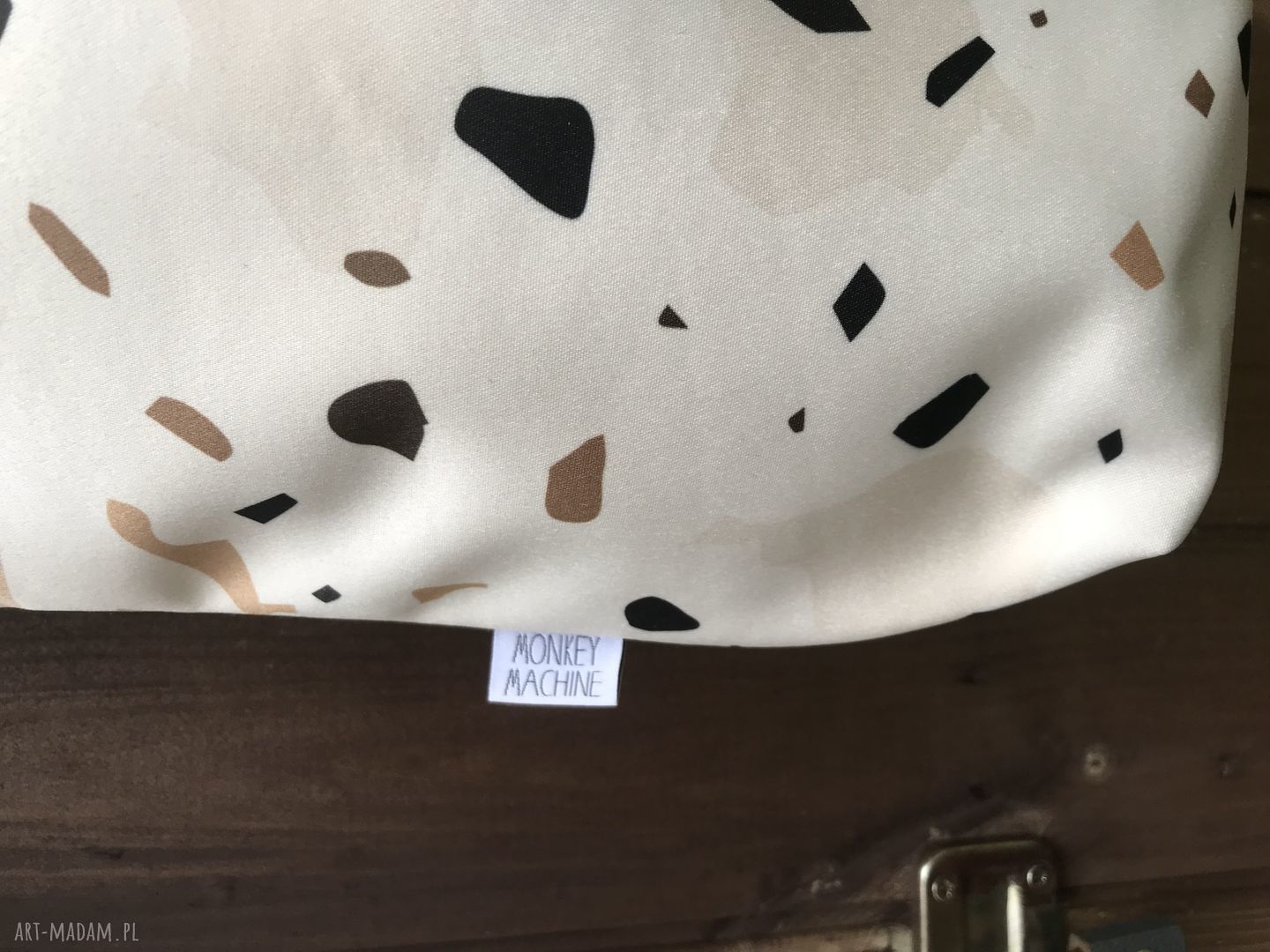 Torba Mr M Terrazzo kremowa - uszy ze skóry naturalnej