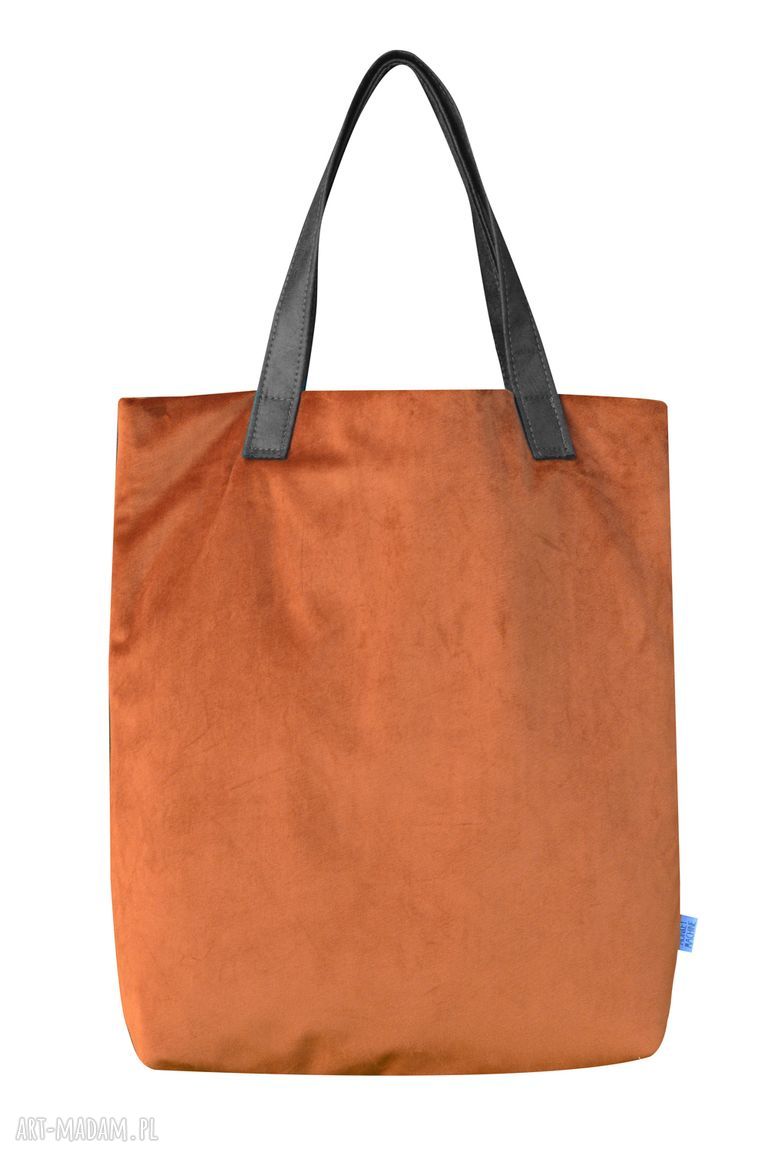 Torba shopper Mr. m Velvet terakota - skóra naturalna na ramię