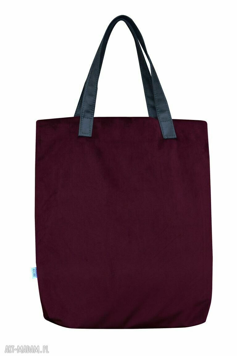 Torba na ramię Mr. m Velvet Burgund - uszy ze skóry naturalnej