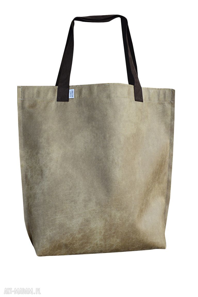Torba na ramię Mr M Vintage cappuccino - skóra naturalna handmade shopper