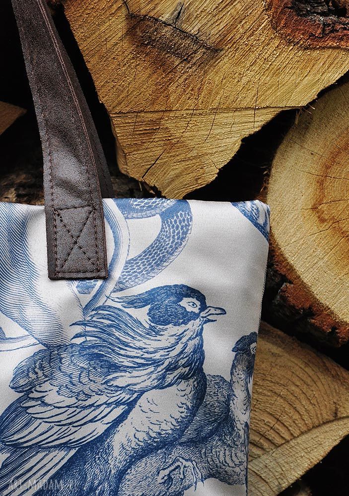 Torba na ramię Vintage Animals - kremowa z uszami ze skóry naturalnej