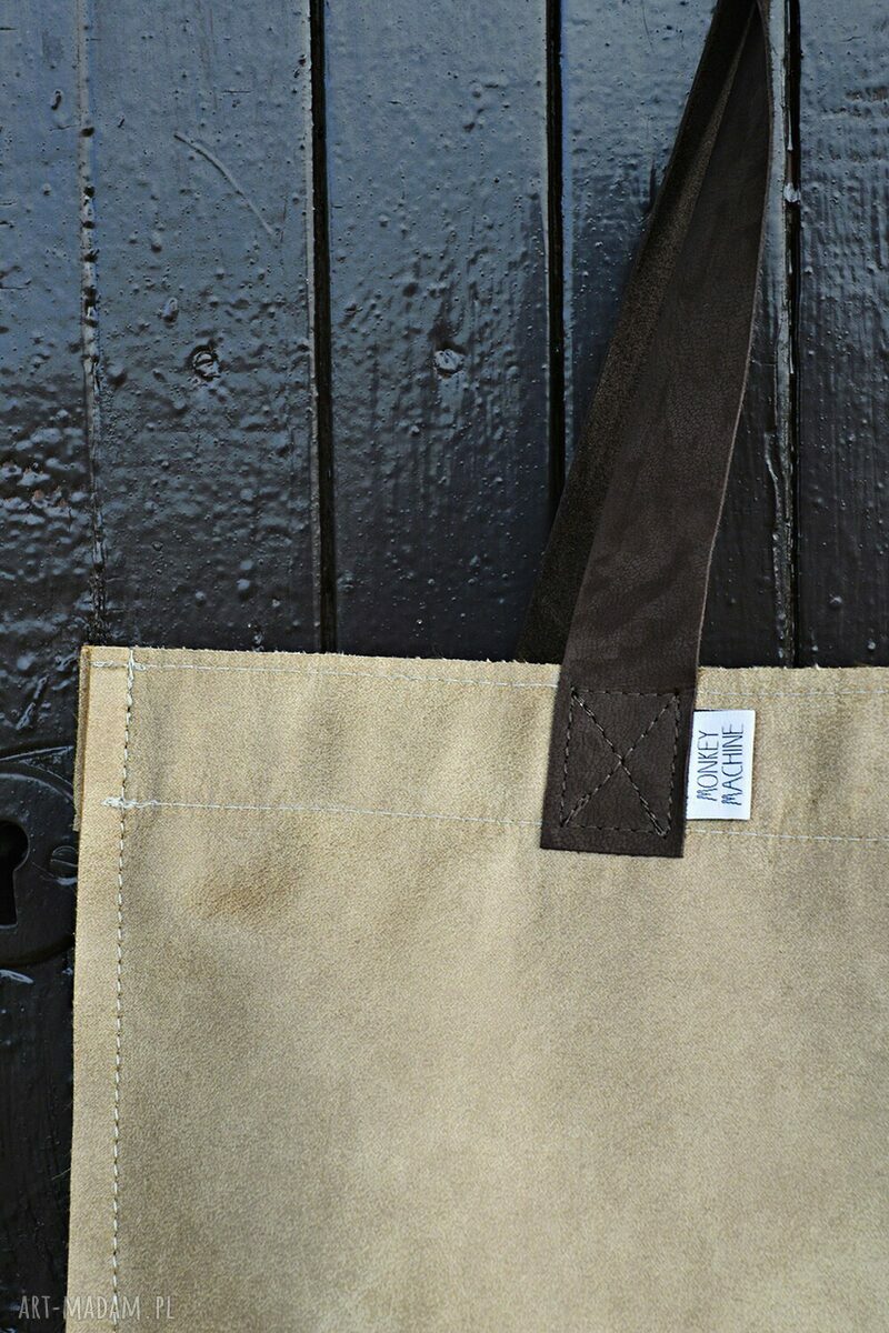 Torba na ramię Mr M Vintage cappuccino - skóra naturalna handmade shopper