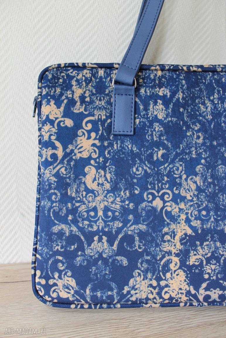 Torba na laptopa 15,6 - ornament vintage - elegancka aktówka