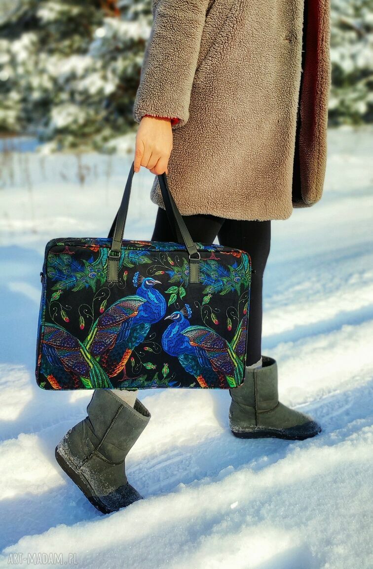 Torba na laptop pawie - elegancka i nowoczesna aktówka 15,6"