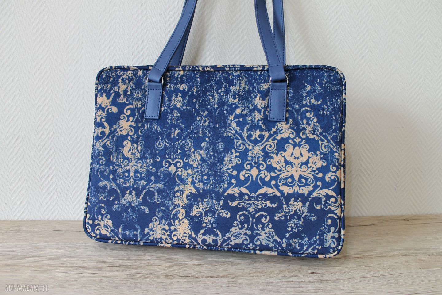 Torba na laptopa 15,6 - ornament vintage - elegancka aktówka