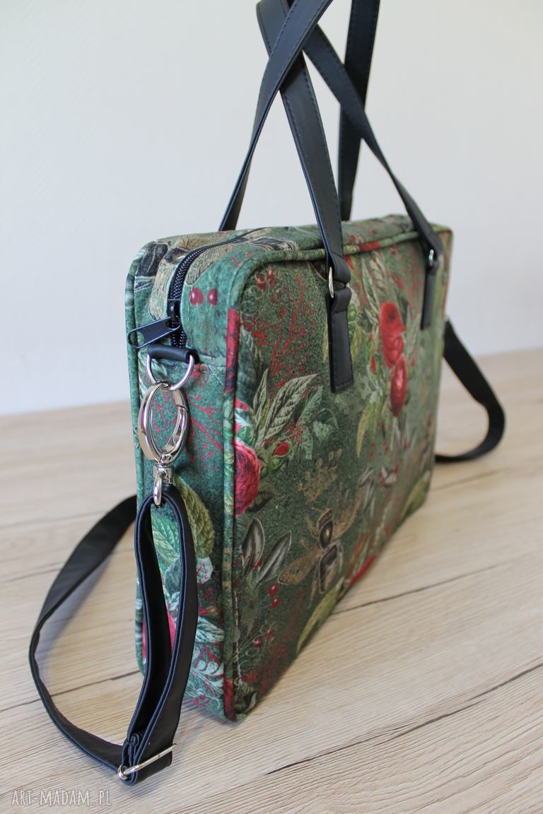 Ręcznie wykonana torba na laptop pszczoły - elegancka aktówka na święta