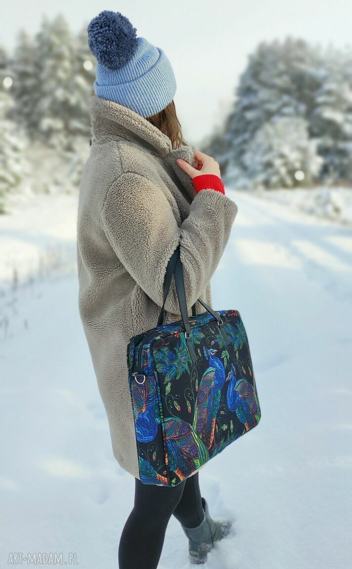 Torba na laptop pawie - elegancka i nowoczesna aktówka 15,6"
