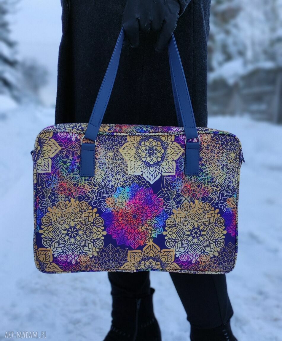 Torba na laptop - maki i kolorowe kolibry