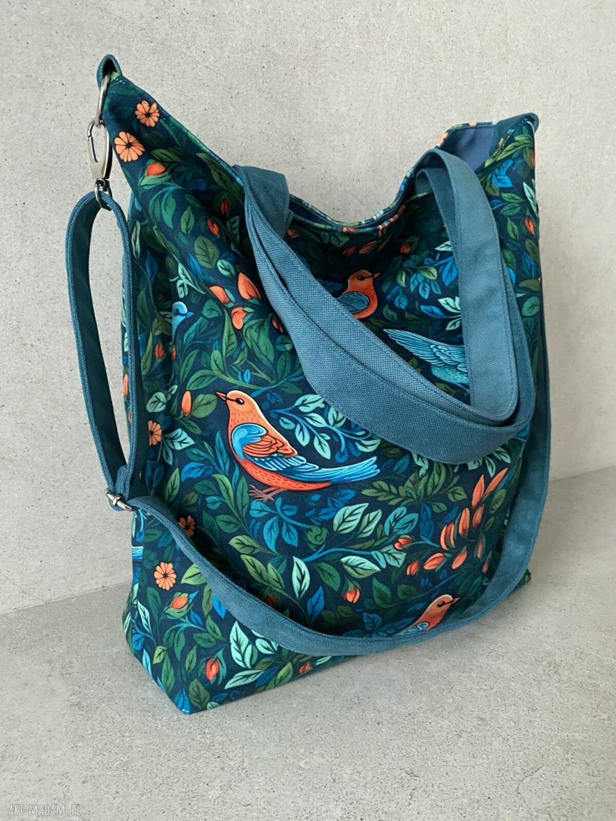 Torba na ramię XXL - print ptaszki