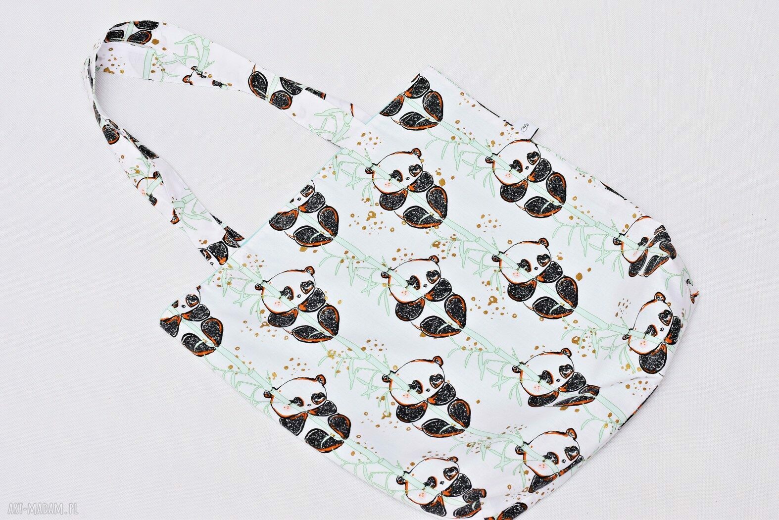 Torba na zakupy shopperka ekologiczna - Panda, bawełniana i pojemna