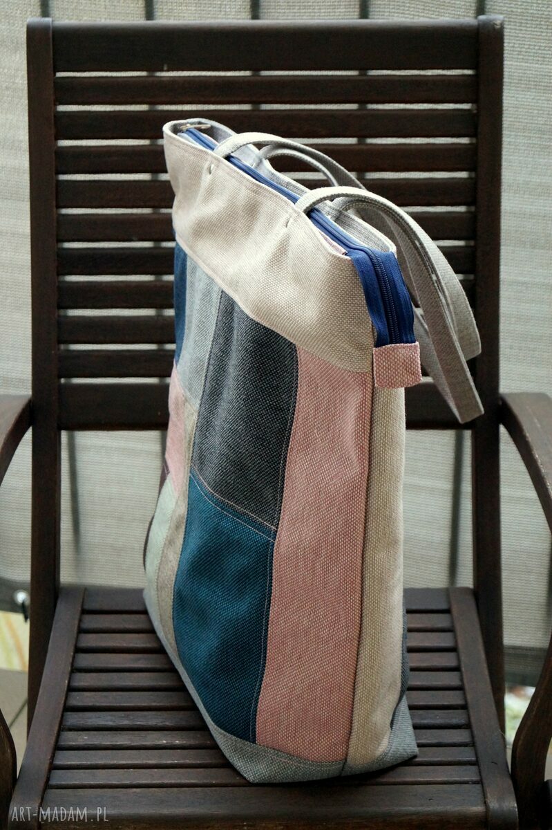 Torba na ramię Zero Waste XL - pojemny patchwork na co dzień