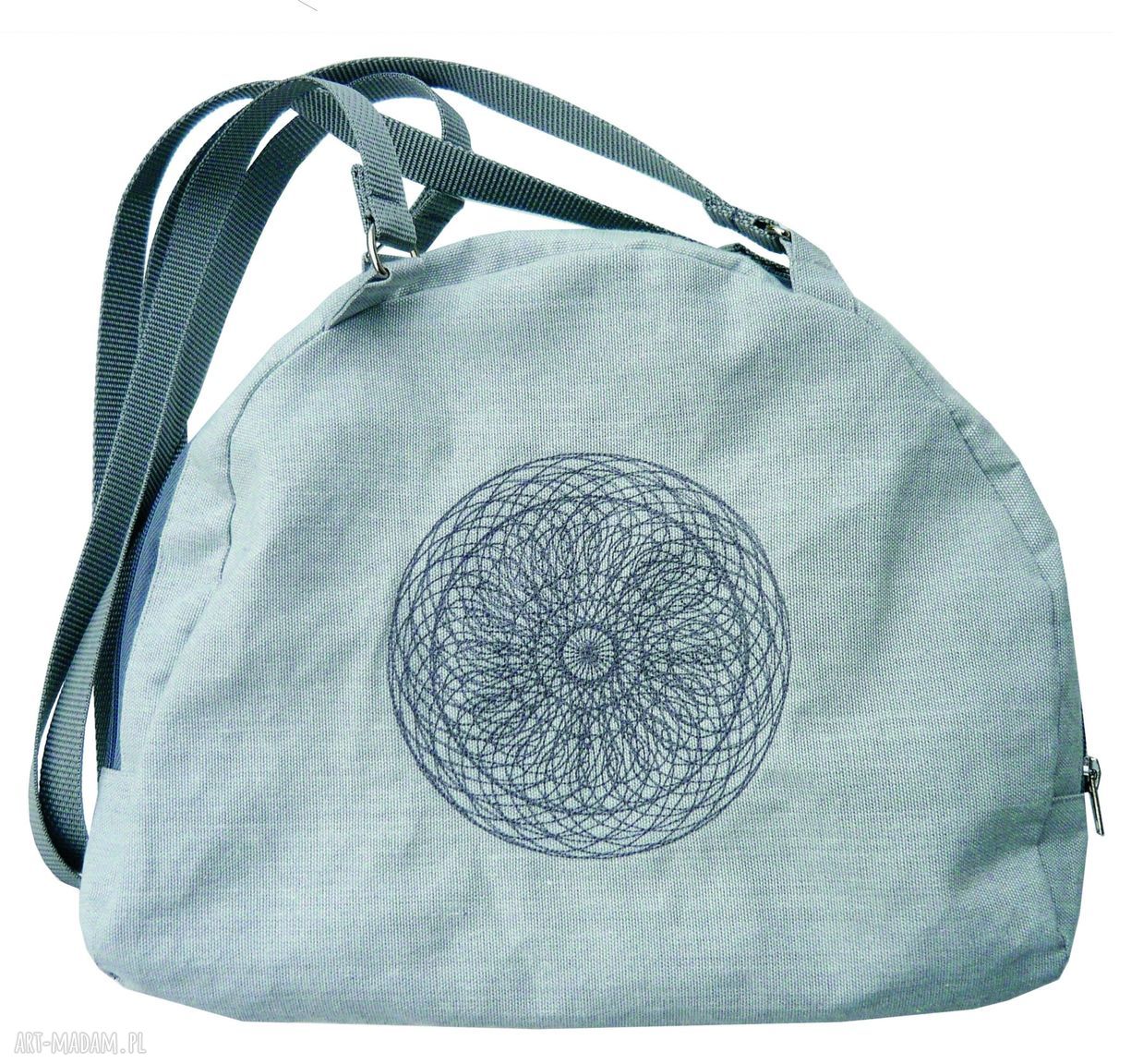 torebki - torba płócienna na ramię z haftem