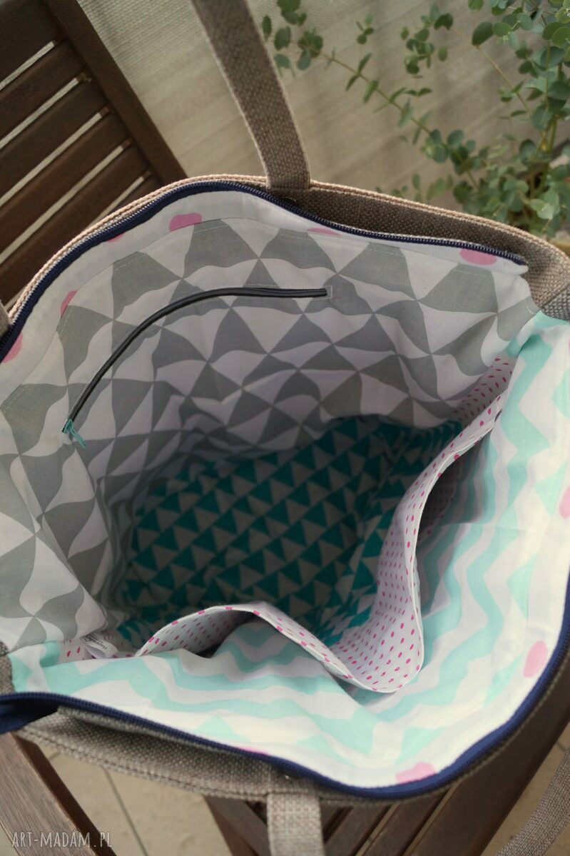 Torba na ramię Zero Waste XL - pojemny patchwork na co dzień