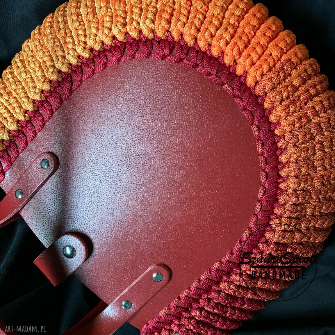 Torba na ramię ze skóry naturalnej - handmade ombre