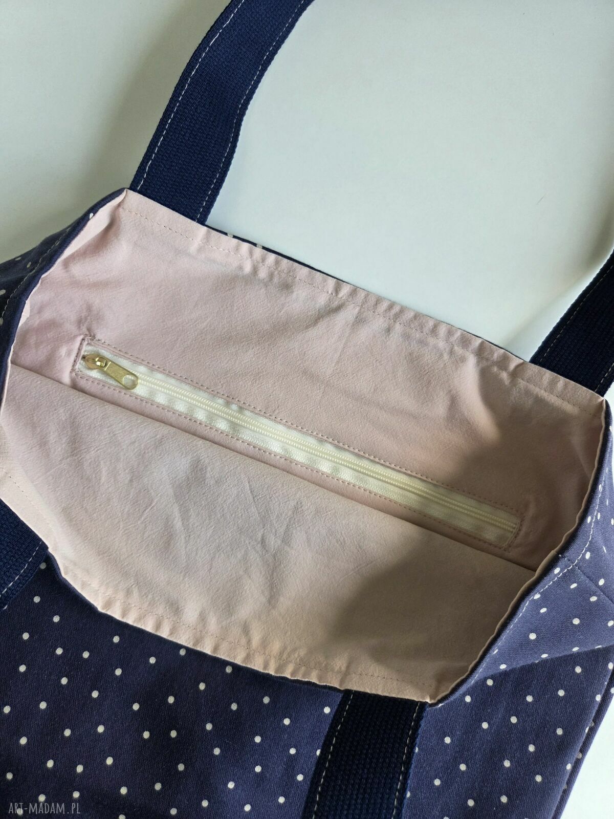 Torba shopper granatowa - handmade na zakupy dla Ciebie i na prezent