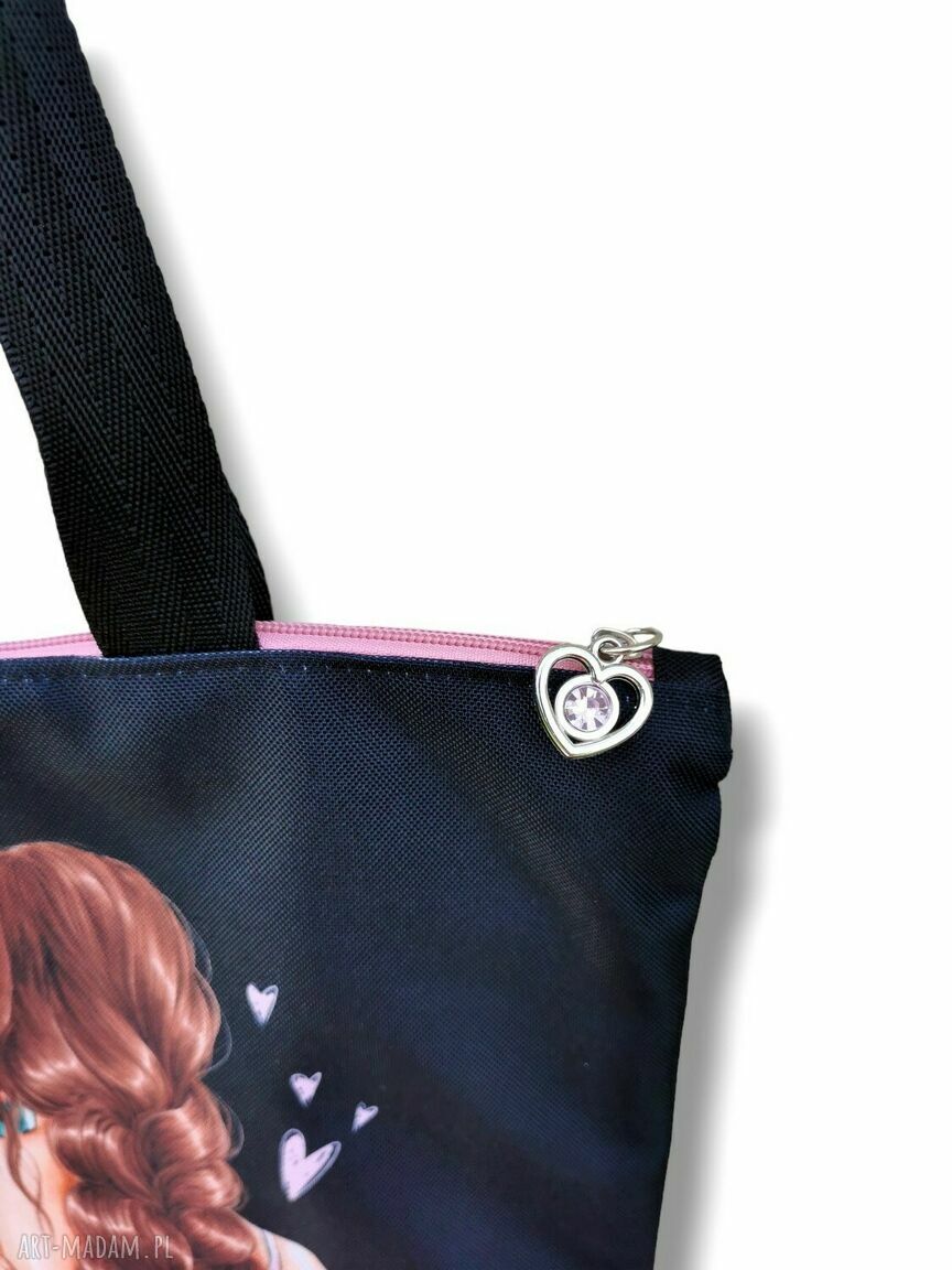 Duża wodoodporna torba shopper na ramię dla mamy - ręcznie szyta