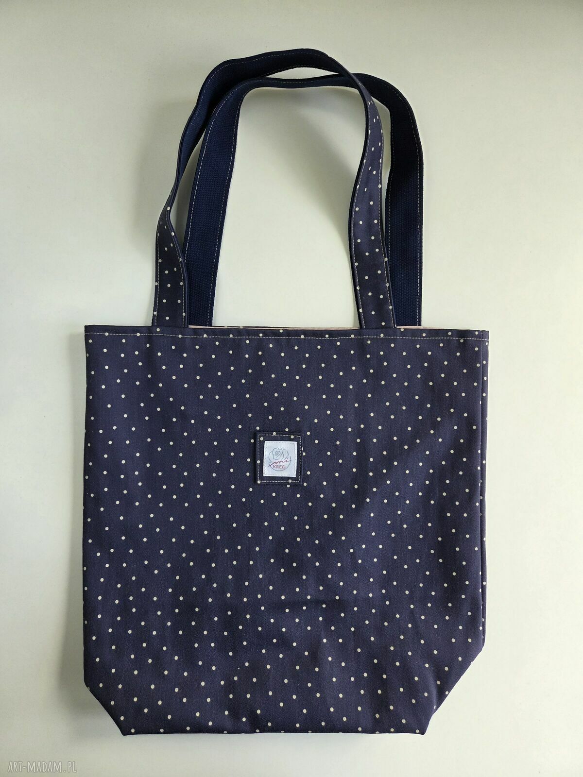 Torba shopper granatowa - handmade na zakupy dla Ciebie i na prezent