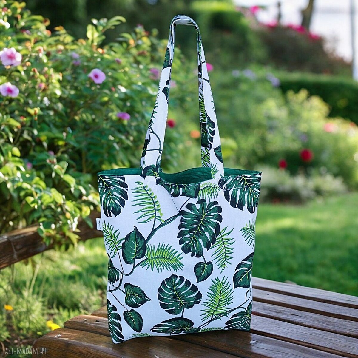 Ekologiczna torba na zakupy shopperka Monstera - 100% bawełny