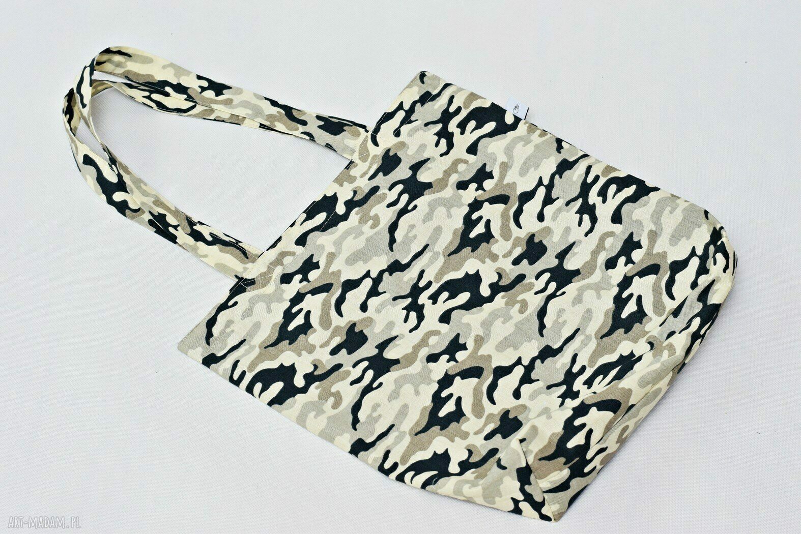 Torba shopper ekologiczna moro z bawełny - na ramię